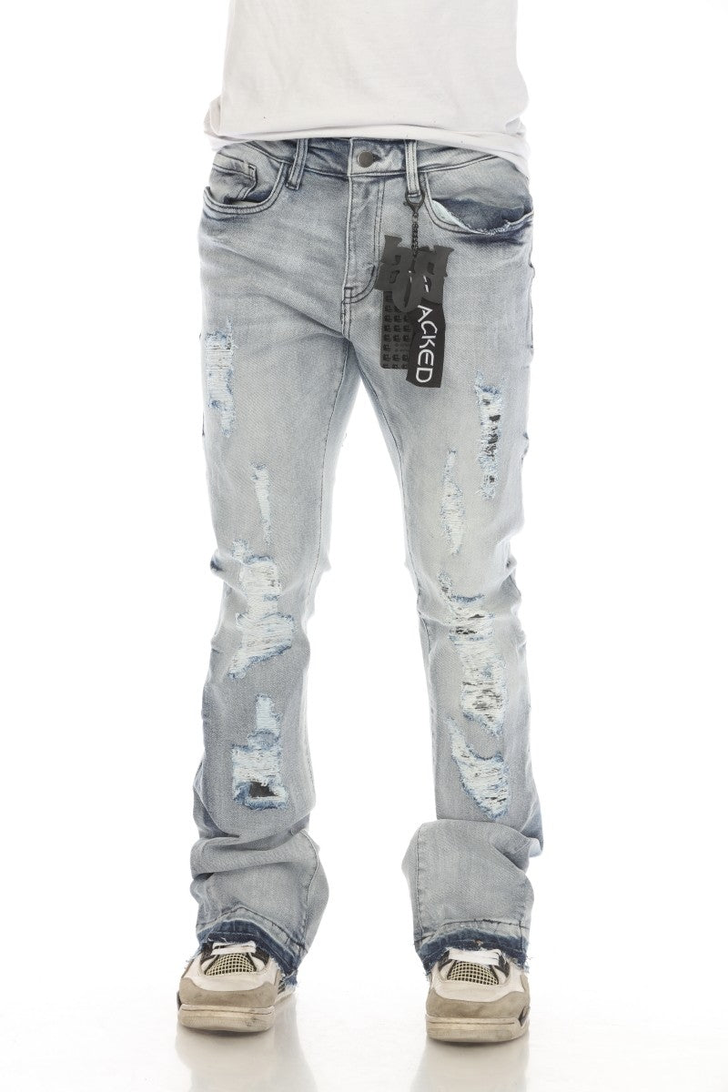 BAITE DISTRESSED STACKED JEANS