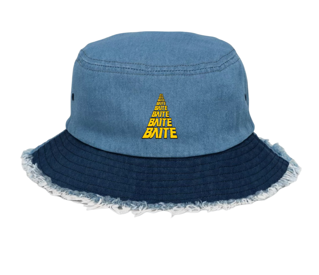 Baite Distressed Denim Bucket Hat